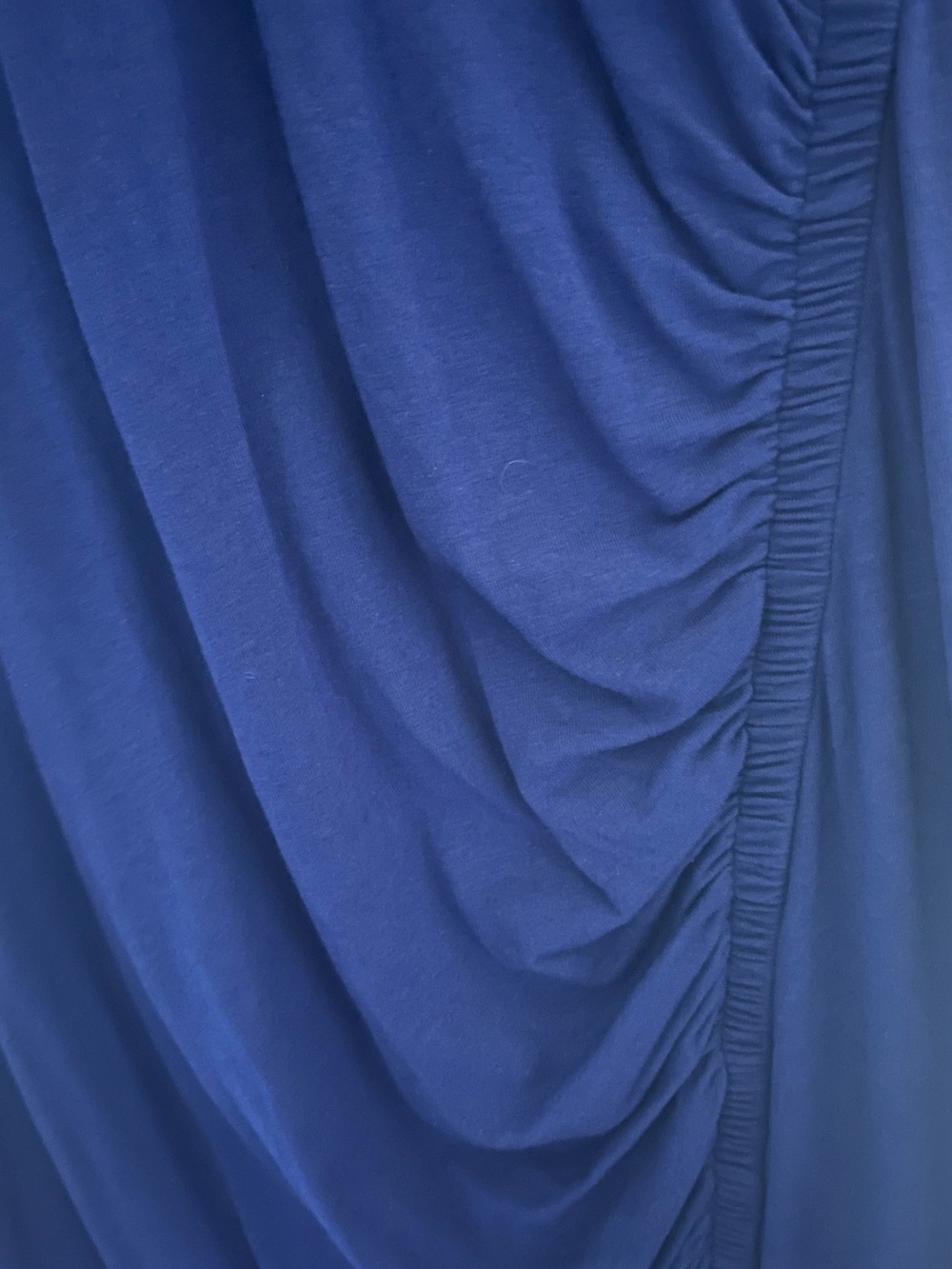 Express Long Sleeve V-Neck Ruched Midi Dress - Blue - Picture 2 of 4